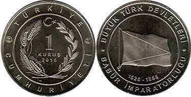 moneda Turquía 1 kurush 2015 Imperio Mogol