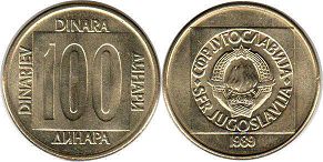 coin Yugoslavia 100 dinara 1989