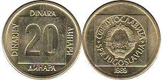 kovanice Yugoslavia 20 dinara 1988
