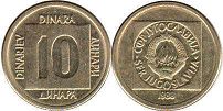 coin Yugoslavia 10 dinara 1988