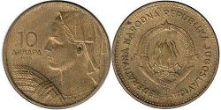 coin Yugoslavia 10 dinara 1955