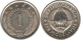 coin Yugoslavia 1 dinar 1981