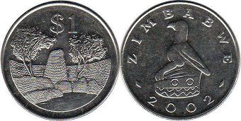 coin Zimbabwe 1 dollar 2002