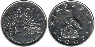 coin Zimbabwe 50 cents 2002