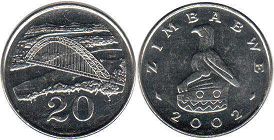 coin Zimbabwe 20 cents 2002