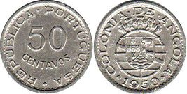 coin Angola 50 centavos 1950