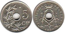 pièce Belgique 5 centimes 1930