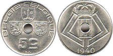 coin Belgium 5 centimes 1940