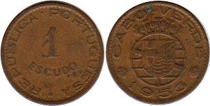 coin Cape Verde 1 escudo 1953