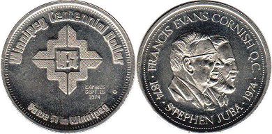 coin canadian commemorative coin 1 dollar 1974