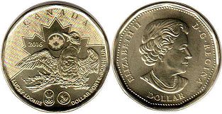  moneda canadiense conmemorativa 1 dólar 2016