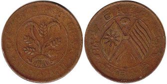 moneda antigua china 10 cash sin cita (1920)