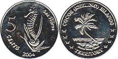coin Cocos Keeling 5 cents 2004