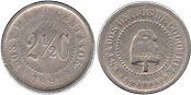 moneda Colombia 2.5 centavos 1881 antigua