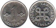 coin Finland 1 markka 1956