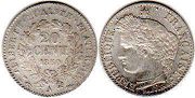 moneda Francia 20 céntimos 1850