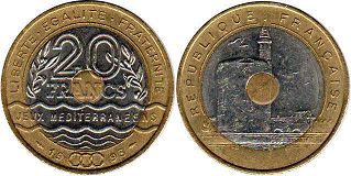 coin France 20 francs 1993