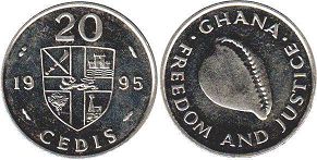 coin Ghana 20 cedis 1995