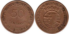 coin Portugal Guinea 50 centavos GUINE CENTENARIO DA DESCOBERTA