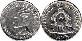 moneda Honduras 50 centavos 1973
