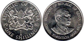 coin Kenya 1 shilling 1980