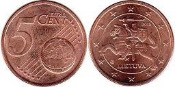 munt Litouwen 5 eurocent 2015