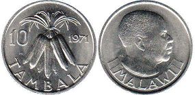 coin Malawi 10 tambala 1971