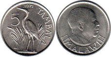 coin Malawi 5 tambala 1971
