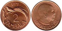 coin Malawi 2 tambala 1971