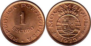 piece Mozambique 1 escudo 1973