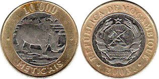 coin Mozambique 1000 meticais 2003