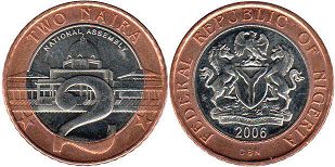 coin Nigeria 2 naira 2006