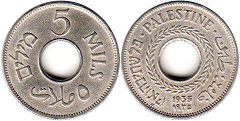 coin Palestine 5 mils 1935