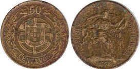 coin Portugal 50 centavos 1926