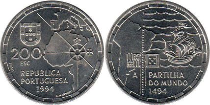 coin Portugal 200 escudos 1994
