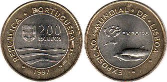 coin Portugal 200 escudos 1997