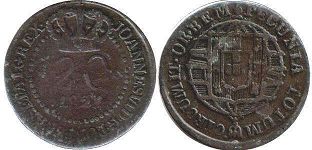 coin Saint Thomas and Prince 20 reis 1825
