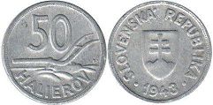 coin Slovakia 50 halierov 1943