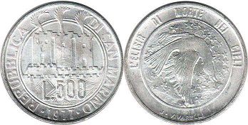 moneta San Marino 500 lire 1977