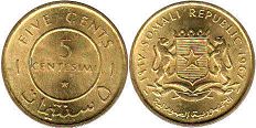 coin Somalia 5 centesimi 1967