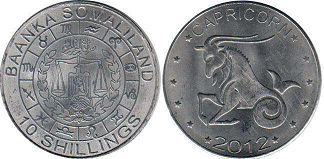 coin Somaliland 10 shillings 2012