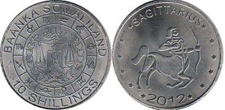 coin Somaliland 10 shillings 2012