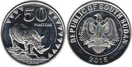 coin South Sudan 50 piasters 2015