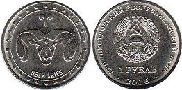 coin Transnistria 1 rouble 2016