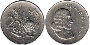 coin South Africa 20 cents 1965