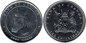 coin Uganda 100 shillings 2004