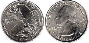 moneda Estados Unidos 1/4 dólar 2015 quarter National Parks - Blue Ridge Parkway