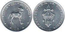 moneta Vatican 2 lire 1975