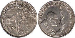 coin Vatican 100 lire 1998