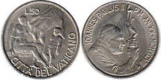 moneta Vatican 50 lire 1998